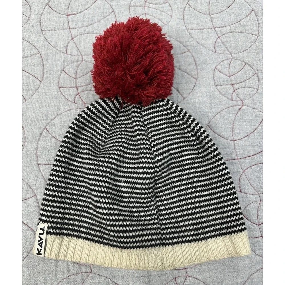 Kavu‎ Bronwyn Striped Pompom Merino Wool Blend Beanie